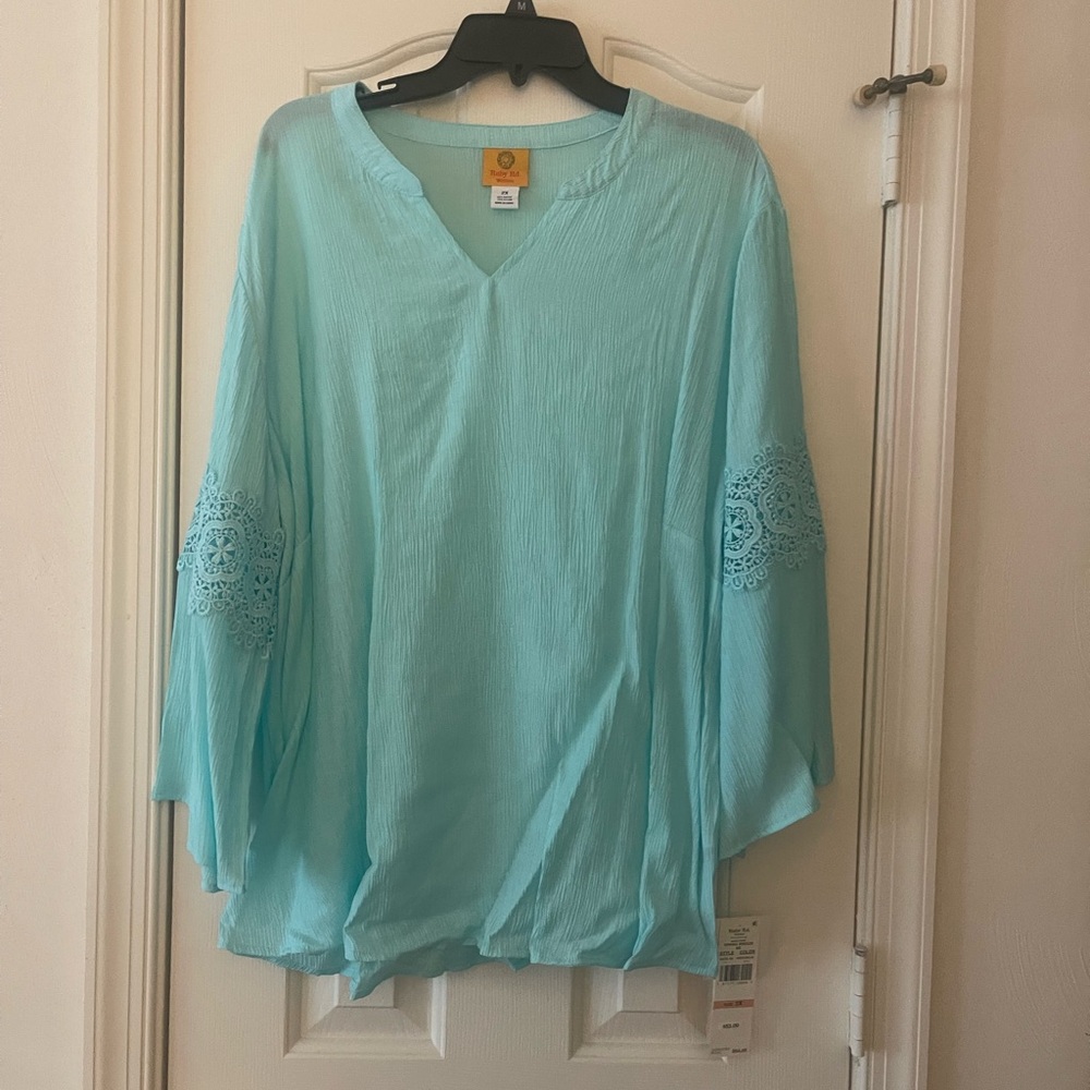 Light Blue Women's Top Ruby Red